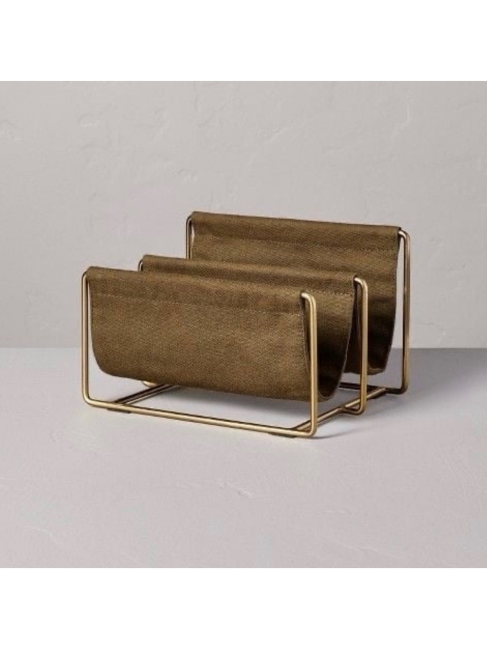 Hearth & Hand Brass Finish /Canvas Mail Sorter - Picture 1 of 8